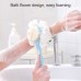 2 In 1 Multi  function Soft Hair Long Handle Bath Ball Body Brush  Blue